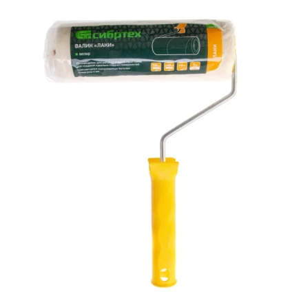 Валик &quot;Лаки&quot;, 180 мм, ворс 5 мм, D - 48 мм, D ручки - 6 мм, велюр Сибртех 80229 купить в Тюмени
