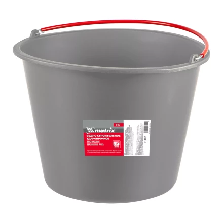 Ведро строительное пластмассовое Matrix 12 л, ударопрочное, обрезиненная ручка, 81462 купить в Тюмени