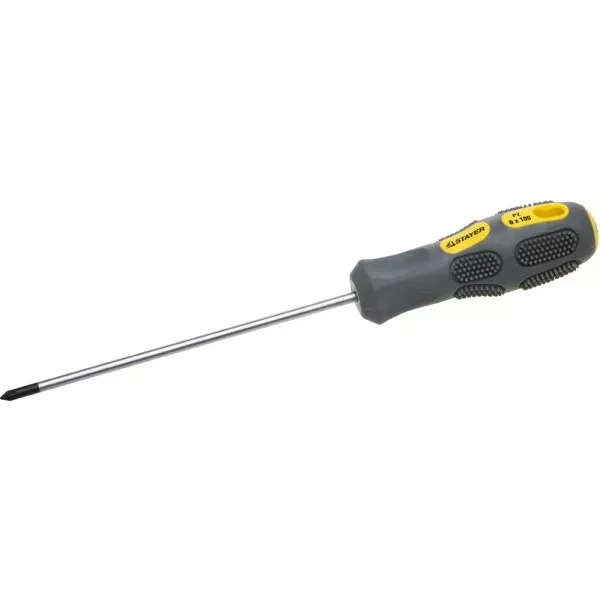 Отвертка STAYER "PROFESSIONAL" "MAX-GRIP" слесарная, Cr-V, намагниченная, PZ №0х100мм 25822-0-100 G купить в Тюмени