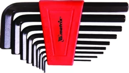 Набор ключей шестигранных имбусовых HEX, 2,0–12 мм, CrV, 9 шт., оксидированные MATRIX 11222