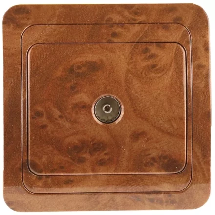 Розетка СВЕТОЗАР &quot;ГАММА&quot; телевизионная, цвет орех SV-54115-N купить в Тюмени