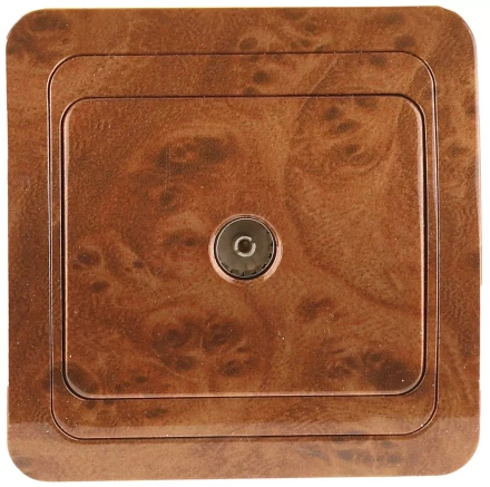 Розетка СВЕТОЗАР &quot;ГАММА&quot; телевизионная, цвет орех SV-54115-N купить в Тюмени