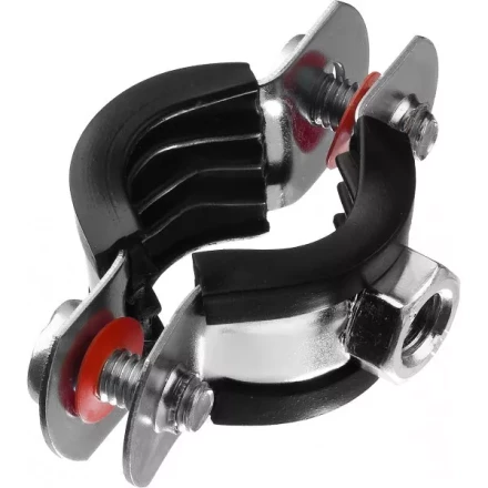 Хомут трубный с гайкой, оцинкованный, 1/2&quot;, 10шт, ЗУБР Мастер 37850-20-24 37850-20-24 купить в Тюмени