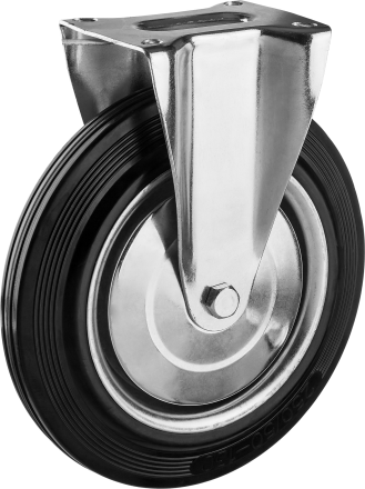 Колеса неповоротные из литой резины с металлическим диском серия ПРОФЕССИОНАЛ купить в Тюмени