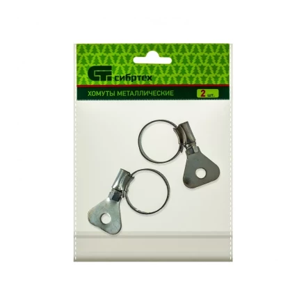 Хомуты металлические червячные 16-25 мм ширина 10 мм W1 с металлическим ключом 2 шт Сибртех 476507 купить в Тюмени