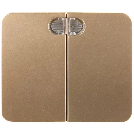 Выключатель СВЕТОЗАР &quot;ГАММА&quot; с подсветкой, двухклавишный, без вставки и рамки, цвет золотой металлик, 10A/~250B SV-54135-GM купить в Тюмени