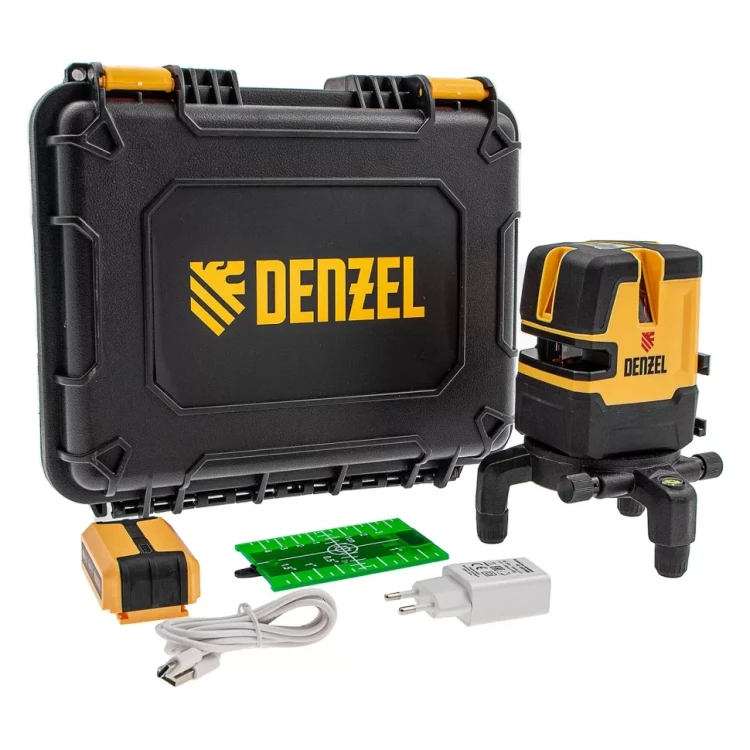 Лазерный уровень LX 06 Green, 30 м, 520 нм, аккумулятор Li 5200 mAh, резьба 5/8" Denzel 35072 купить в Тюмени