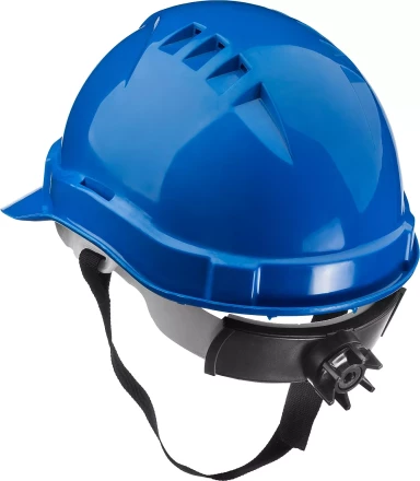 Каска защитная ЗУБР &quot;ЭКСПЕРТ&quot; храповый механизм регулировки размера, синяя 11094-3 купить в Тюмени