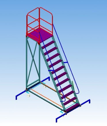 Лестница с площадкой передвижная ЛС-1300 купить в Тюмени