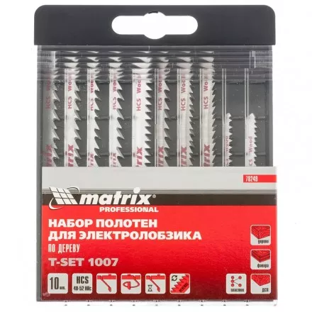 Набор полотен для электролобзика по дереву 10 шт T-SET1007 Matrix 78249 купить в Тюмени