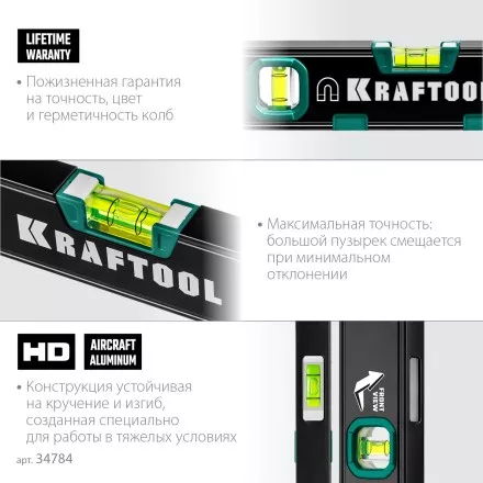 Профессиональный магнитный уровень с зеркальным глазком KRAFTOOL 34784 купить в Тюмени