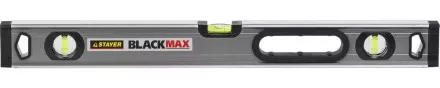Уровень STAYER &quot;PROFESSIONAL&quot; &quot;BlackMax&quot; коробчатый усиленный с ручками, утолщенный особопроч профиль, 0,5мм/м, 3 ампулы, 60см 3475-060 купить в Тюмени