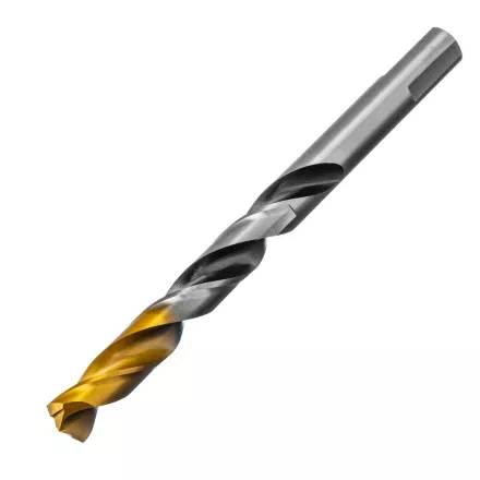 Сверло спиральное по металлу Denzel, 11 x 142мм, Р6М5, Golden Tip, многогранная заточка, 718286 купить в Тюмени