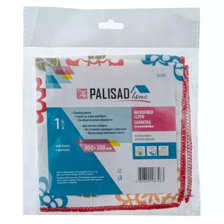 Салфетка из микрофибры универсальная Home Palisad 923435, 300 х 300 мм, с цветами купить в Тюмени