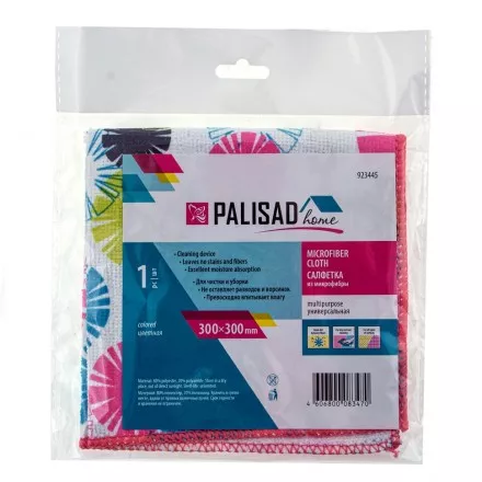 Салфетка из микрофибры универсальная Home Palisad 923445, 300 х 300 мм, цветная купить в Тюмени