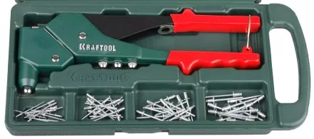 Заклепочник поворотн. 360°, KRAFTOOL &quot;RX-7&quot; 31176-H6, d=2,4-4,8 мм - Al и сталь, d=2,4-4,0 - нерж сталь, в боксе, с набором заклепок 31176-H6 купить в Тюмени