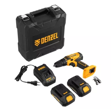 Дрель-шуруповерт аккумуляторная Denzel 26116, CDL-18-02BM, Li-Ion, 18 В, 2 аккумулятор купить в Тюмени