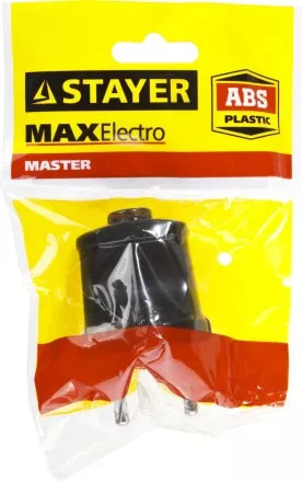 Вилка MAXElectro электрическая, 6А/220В, черная, STAYER 55150-B купить в Тюмени