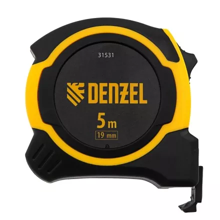 РулеткаDenzel 5м х 19мм, двухкомп. корпус, магнитный обрезиненный зацеп, 31531 купить в Тюмени