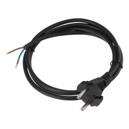 Шнур сетевой Denzel Energy Series, ПВС, 1,5 м, 2 x 1 мм, с неразборной вилкой, черный, 3 м, 37661