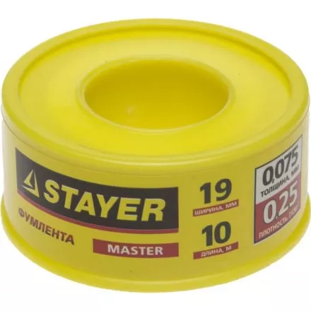 Фумлента STAYER &quot;MASTER&quot;, плотность 0,25 г/см3, 0,075ммх19ммх10м 12360-19-025 купить в Тюмени