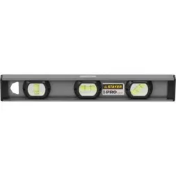 Уровень STAYER &quot;PROFESSIONAL&quot; I-PROLevel, усилен рельс с ручками, утолщен особопрочн профиль, точность 1мм/м, 3 ампулы, 40см 3477-040