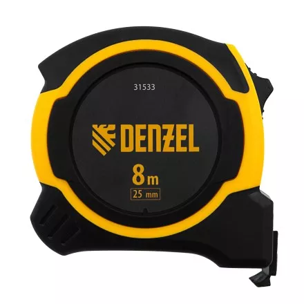 Рулетка Denzel 8м х 25мм, двухкомп. корпус, магнитный обрезиненный зацеп, 31533 купить в Тюмени