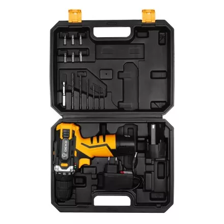 Дрель аккумуляторная DEKO DKCD12FU-Li SET3, 063-4173, в кейсе + оснастка 13 шт купить в Тюмени