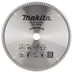 Диск пильный универсальный для алюминия/дерева/пластика Makita D-65682, 305x30x2.8/2 мм; 100 зубьев