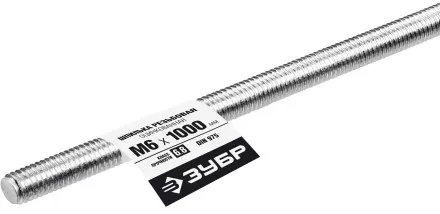 ЗУБР DIN 975, кл. пр. 6.8, М6 x 1000 мм, резьбовая шпилька, 1 шт, Профессионал (30336-06-1) купить в Тюмени