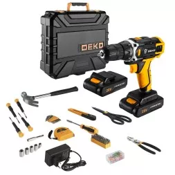 Дрель аккумуляторная DEKO DKCD20FU-Li, 063-4178 + набор 104 аксессуара