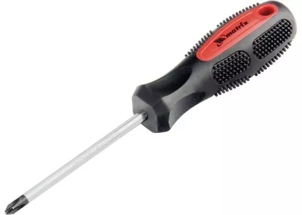 Отвертка Anti-Slip, SL5,0 х 100 мм, CrV, двухкомп. рукоятка MATRIX 12216 купить в Тюмени