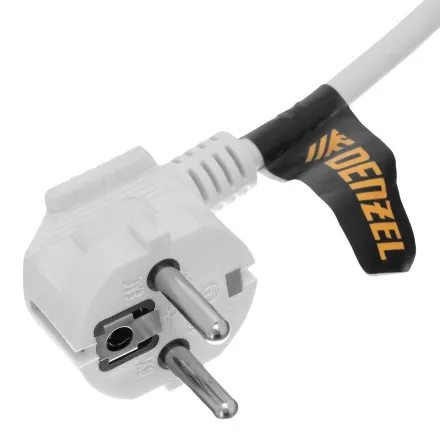 Шнур сетевой Denzel Energy Series, ПВС, 1,5 м, 3 x 1,5 мм, с неразборной вилкой, белый, 3 м, 37670 купить в Тюмени