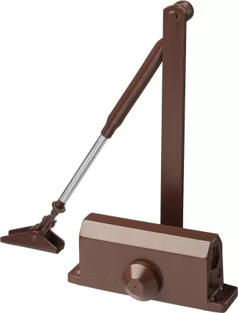 Доводчик дверной STAYER, для дверей массой до 80 кг, цвет коричневый 37917-80 купить в Тюмени