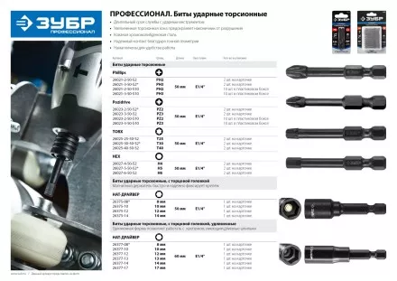 Биты ударные серия ПРОФЕССИОНАЛ 26021-2-50-S10 купить в Тюмени