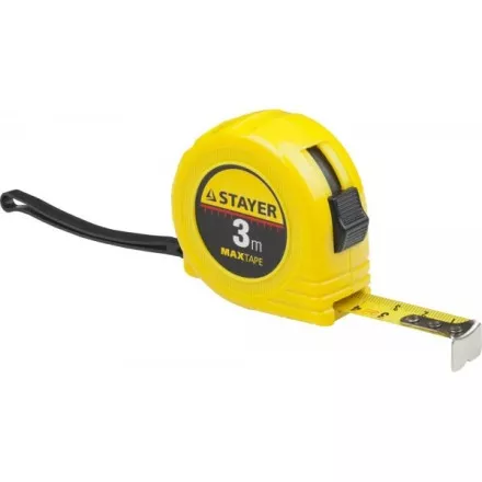 Рулетка STAYER &quot;МASTER&quot; &quot;MaxTape&quot;, пластиковый корпус, 3м/16мм 34014-03-16 купить в Тюмени