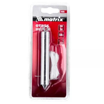 Отвес цилиндрический 150 г шнур 5 м Matrix 84885 купить в Тюмени