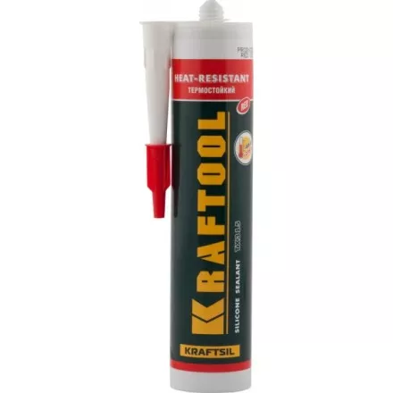 Герметик силиконовый KRAFTOOL красный, температуростойкий (от -62 С до 275 С), 300мл 41259-4 купить в Тюмени