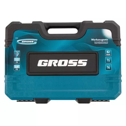Набор инструментов 82 предметов , 120 зубьев, CrV, 1/4&quot;, 1/2&quot; Gross 14149 купить в Тюмени