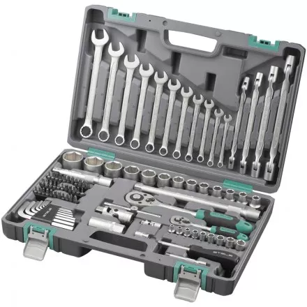 Набор инструментов, 1/2&quot;, 1/4&quot;,  CrV, пластиковый кейс  88 предм  STELS 14109 купить в Тюмени