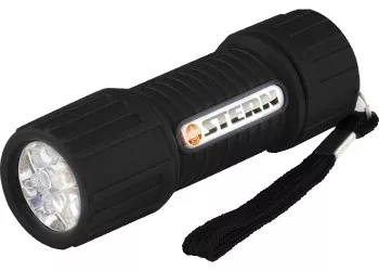 Фонарик светодиодный, чёрный корпус с мягким покрытие, 9Led, 3хААА, Stern 90510 купить в Тюмени