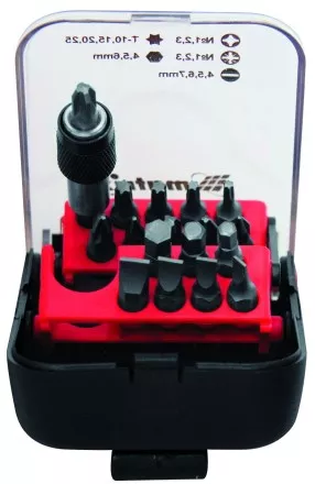 Набор бит, адаптер для бит, сталь S2, 18 предм., в пласт. боксе  MATRIX MASTER 11316 купить в Тюмени
