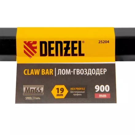 Лом-гвоздодер, 900 мм, шестигранный 19 мм, окрашенный, сталь 65// Denzel 25204 купить в Тюмени