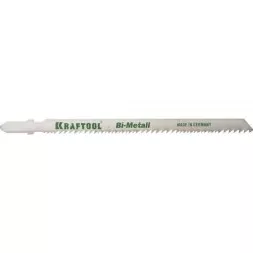 Полотна KRAFTOOL, T345XF, для эл/лобзика, Bi-Metall,универ.: по нерж.стали, дереву с гвоздями, EU-хвост., шаг 1,8-2,5мм, 110мм, 2шт 159505-U