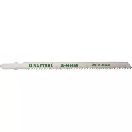 Полотна KRAFTOOL, T345XF, для эл/лобзика, Bi-Metall,универ.: по нерж.стали, дереву с гвоздями, EU-хвост., шаг 1,8-2,5мм, 110мм, 2шт 159505-U купить в Тюмени