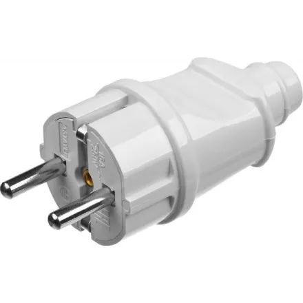Вилка MAXElectro электрическая, 16А/220В, с заземлением, белая, STAYER 55160-W купить в Тюмени