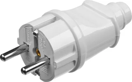 Вилка MAXElectro электрическая, 16А/220В, с заземлением, белая, STAYER 55160-W купить в Тюмени