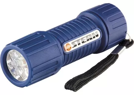Фонарь светодиодный, синий корпус с мягким покрытие, 9Led, 3хААА, Stern 90513 купить в Тюмени