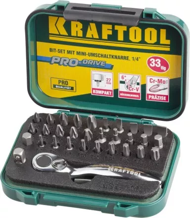 PRO. Наборы в боксе: БИТЫ KRAFTOOL PRO-Drive 26157-H33 купить в Тюмени