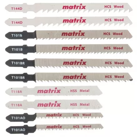Набор полотен для электролобзика универсальный 10 шт T-SET1003 Matrix 78247 купить в Тюмени